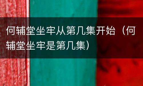 何辅堂坐牢从第几集开始（何辅堂坐牢是第几集）