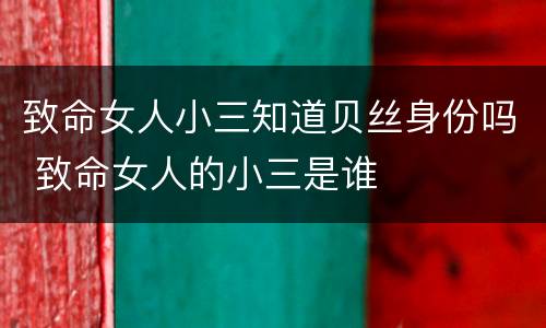 致命女人小三知道贝丝身份吗 致命女人的小三是谁