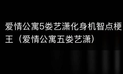 爱情公寓5娄艺潇化身机智点梗王（爱情公寓五娄艺潇）