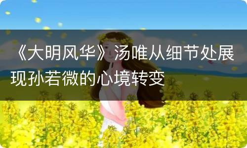 《大明风华》汤唯从细节处展现孙若微的心境转变