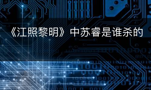 《江照黎明》中苏睿是谁杀的