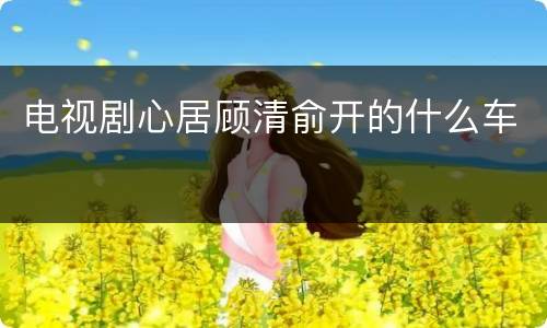 电视剧心居顾清俞开的什么车