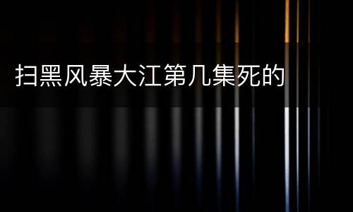扫黑风暴大江第几集死的
