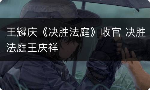 王耀庆《决胜法庭》收官 决胜法庭王庆祥