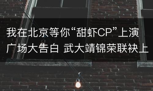 我在北京等你“甜虾CP”上演广场大告白 武大靖锦荣联袂上线