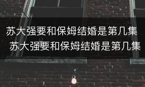 苏大强要和保姆结婚是第几集 苏大强要和保姆结婚是第几集的