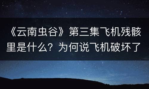 《云南虫谷》第三集飞机残骸里是什么？为何说飞机破坏了风水？