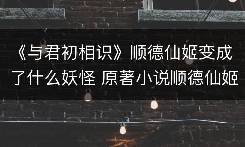 《与君初相识》顺德仙姬变成了什么妖怪 原著小说顺德仙姬结局好吗