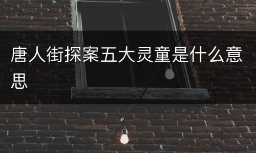 唐人街探案五大灵童是什么意思