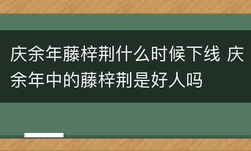 庆余年藤梓荆什么时候下线 庆余年中的藤梓荆是好人吗