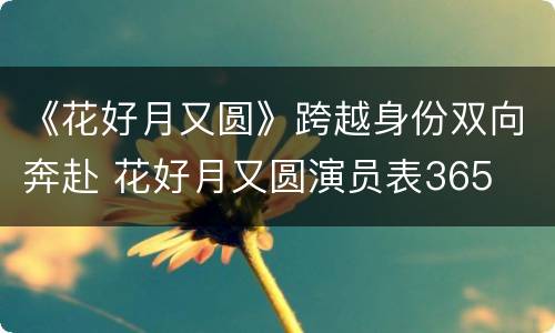 《花好月又圆》跨越身份双向奔赴 花好月又圆演员表365