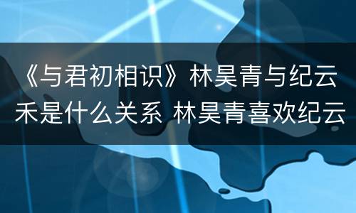 《与君初相识》林昊青与纪云禾是什么关系 林昊青喜欢纪云禾吗