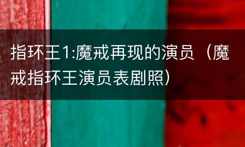 指环王1:魔戒再现的演员（魔戒指环王演员表剧照）