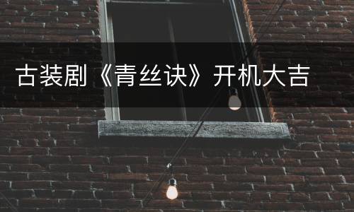 古装剧《青丝诀》开机大吉