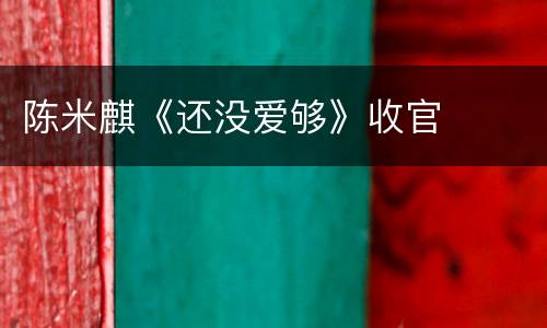 陈米麒《还没爱够》收官