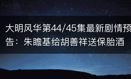 大明风华第44/45集最新剧情预告：朱瞻基给胡善祥送保胎酒