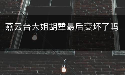 燕云台大姐胡辇最后变坏了吗