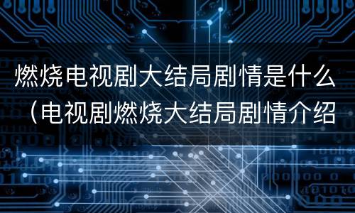 燃烧电视剧大结局剧情是什么（电视剧燃烧大结局剧情介绍）
