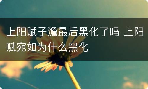 上阳赋子澹最后黑化了吗 上阳赋宛如为什么黑化