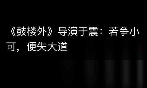 《鼓楼外》导演于震：若争小可，便失大道