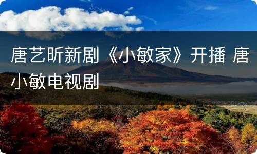 唐艺昕新剧《小敏家》开播 唐小敏电视剧