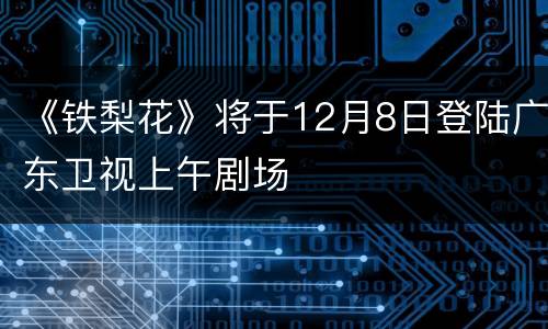 《铁梨花》将于12月8日登陆广东卫视上午剧场
