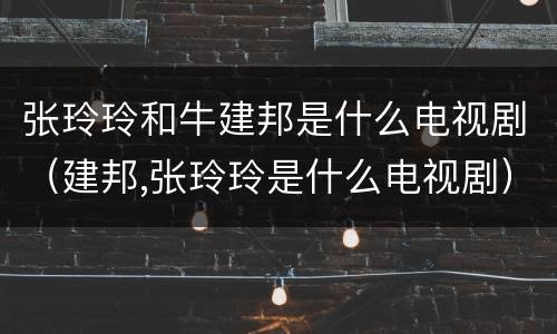 张玲玲和牛建邦是什么电视剧（建邦,张玲玲是什么电视剧）