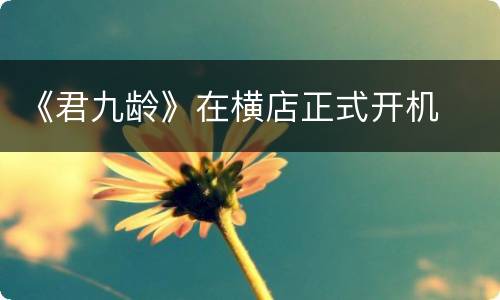 《君九龄》在横店正式开机