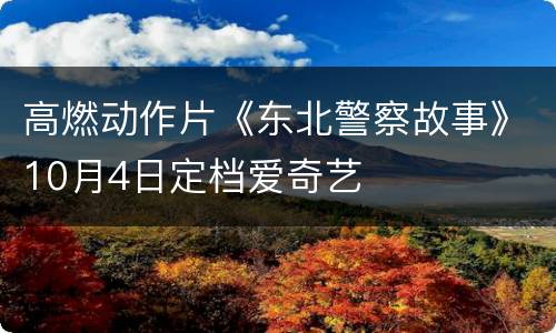 高燃动作片《东北警察故事》10月4日定档爱奇艺