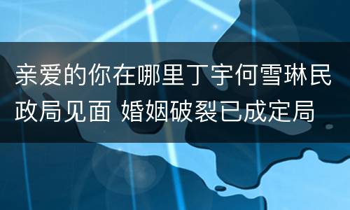 亲爱的你在哪里丁宇何雪琳民政局见面 婚姻破裂已成定局