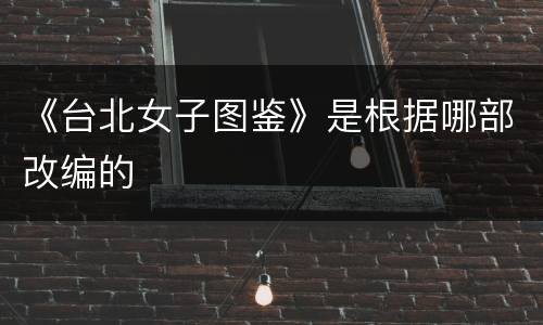 《台北女子图鉴》是根据哪部改编的