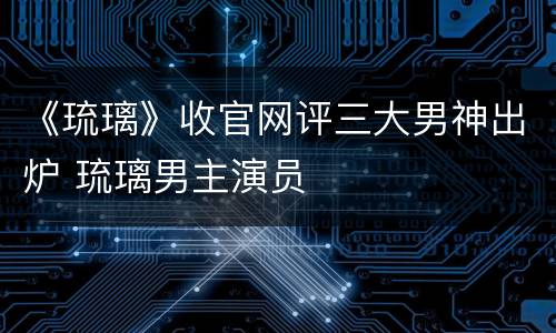 《琉璃》收官网评三大男神出炉 琉璃男主演员