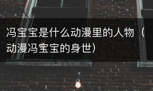 冯宝宝是什么动漫里的人物（动漫冯宝宝的身世）
