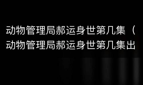 动物管理局郝运身世第几集（动物管理局郝运身世第几集出现）