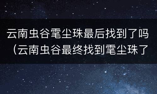 云南虫谷雮尘珠最后找到了吗（云南虫谷最终找到雮尘珠了吗）