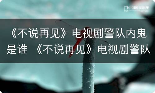 《不说再见》电视剧警队内鬼是谁 《不说再见》电视剧警队内鬼是谁扮演的
