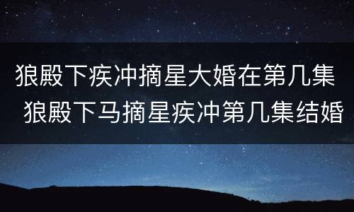 狼殿下疾冲摘星大婚在第几集 狼殿下马摘星疾冲第几集结婚