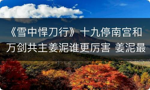 《雪中悍刀行》十九停南宫和万剑共主姜泥谁更厉害 姜泥最后武力值如何