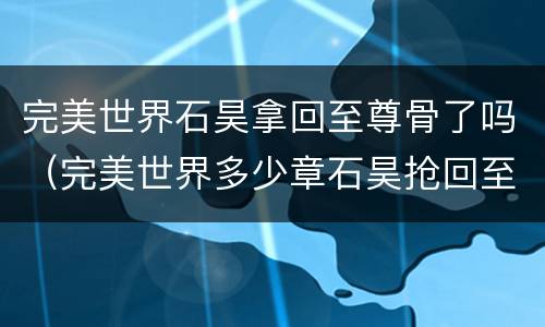 完美世界石昊拿回至尊骨了吗（完美世界多少章石昊抢回至尊骨）
