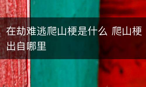 在劫难逃爬山梗是什么 爬山梗出自哪里