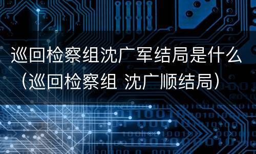 巡回检察组沈广军结局是什么（巡回检察组 沈广顺结局）