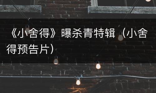 《小舍得》曝杀青特辑（小舍得预告片）