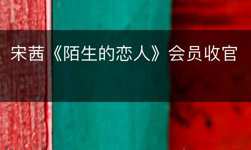 宋茜《陌生的恋人》会员收官