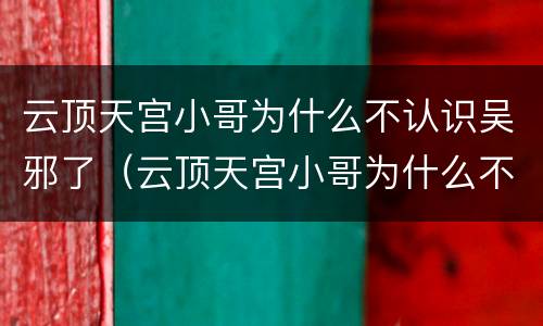 云顶天宫小哥为什么不认识吴邪了（云顶天宫小哥为什么不认识吴邪了呢）