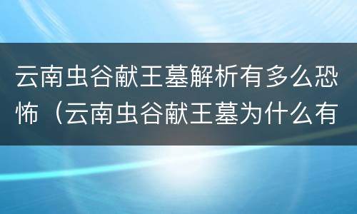 云南虫谷献王墓解析有多么恐怖（云南虫谷献王墓为什么有十个棺材）