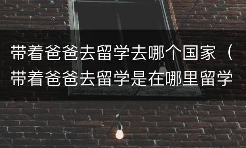 带着爸爸去留学去哪个国家（带着爸爸去留学是在哪里留学）