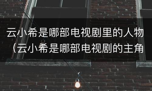 云小希是哪部电视剧里的人物（云小希是哪部电视剧的主角?）