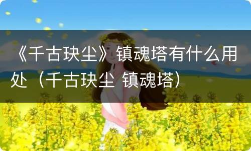 《千古玦尘》镇魂塔有什么用处（千古玦尘 镇魂塔）