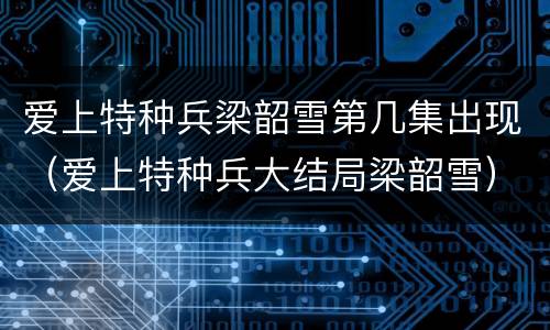 爱上特种兵梁韶雪第几集出现（爱上特种兵大结局梁韶雪）