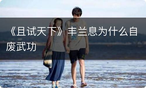 《且试天下》丰兰息为什么自废武功